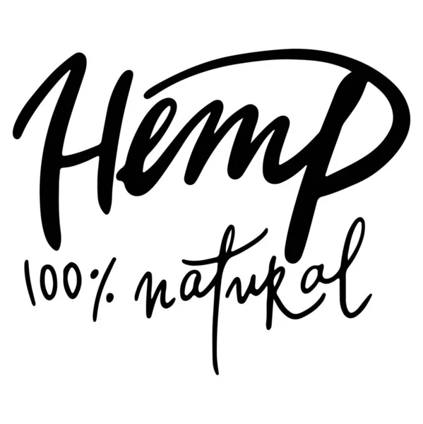 Digital Illustration Beauty Doodle Black Line Hand Lettering Hemp 100 — Stock Photo, Image