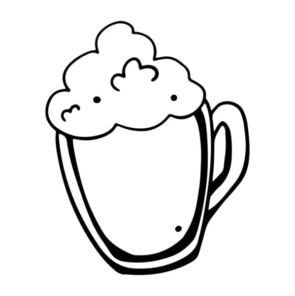 Ψηφιακή Απεικόνιση Doodle Περίγραμμα Ευτυχισμένη Κούπα Αγίου Πατρικίου Ημέρα Μπύρα — Φωτογραφία Αρχείου