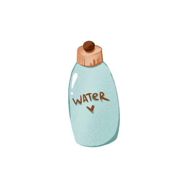 Illustration Numérique Une Jolie Bouteille Réutilisable Écologique Pour Eau Les — Photo