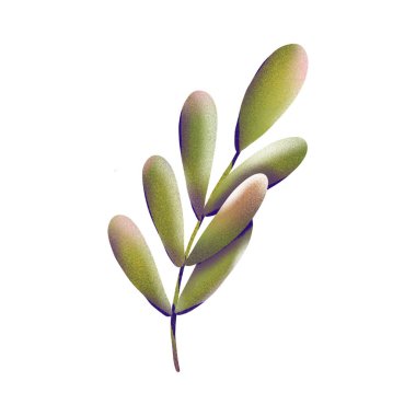 Son moda bir çiçek deseninin dijital illüstrasyonu. Dokuları küçük yapraklar. Kartlar, pankartlar, kumaşlar, davetiyeler için yaz ve bahar motifi.