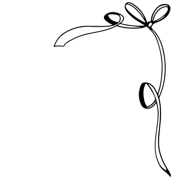 Ilustração Digital Uma Borda Bonito Contorno Preto Doodle Primavera Tema — Fotografia de Stock