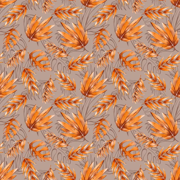 Digital Platt Illustration Sömlös Mönster Enda Exotiska Ovanliga Orange Söta — Stockfoto