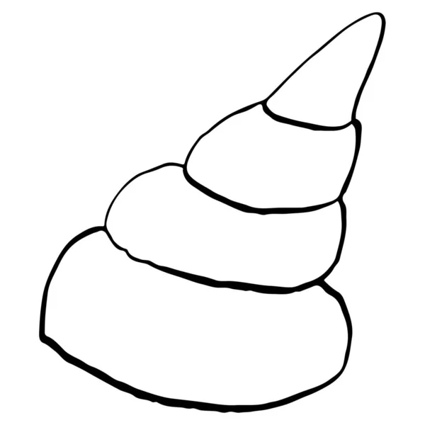 Cute Seashell Spiral Coloring Page Digital Doodle Outline Art Print — Stock Photo, Image