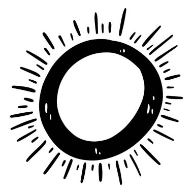 Şirin kawaii soyut güneş ışığı çocuksu tasarım elementleri. Dijital karalama sanatı. Kumaş, ambalaj kağıdı, tekstil, giysi, kart, pankart, poster, kitap baskısı