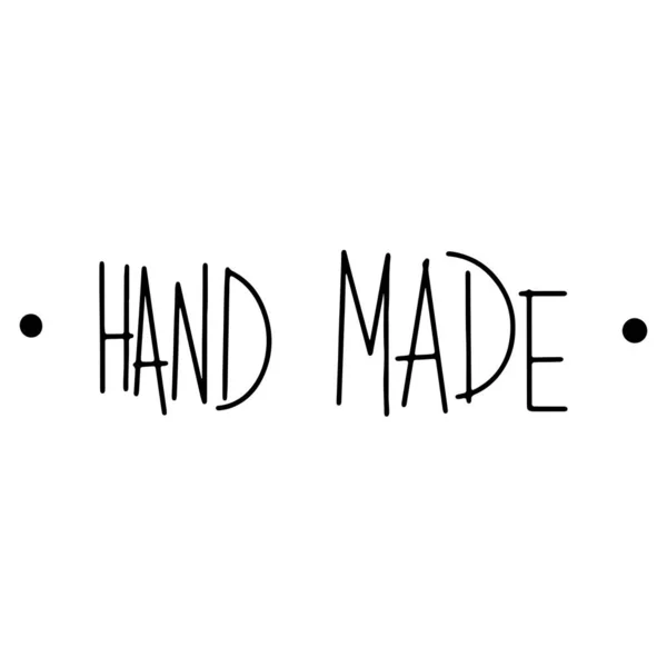 Cute Sewing Inscription Lettering Hand Made Text Digital Doodle Outline — Stock Photo, Image