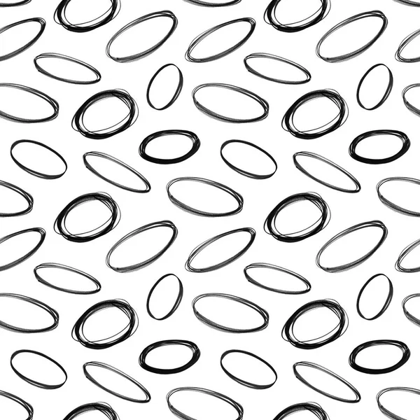 Seamless decorative pattern with hand drawn oval shapes. — Stock Photo, Image