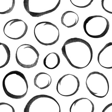 Suluboya oval şekil ile Dikişsiz dekoratif desen.