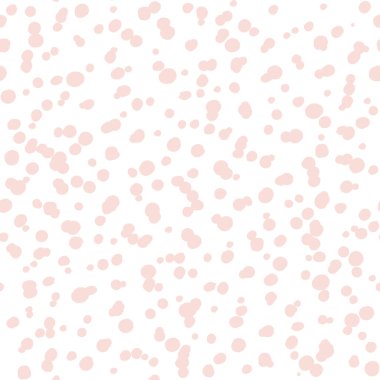 Seamless Pink Dots Repeat Vector Pattern. Hand drawn minimal. Circles.