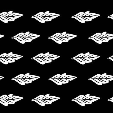 Seamless floral leaf pattern. Stylish repeating texture. Repeating texture with leaves. Black and White. clipart