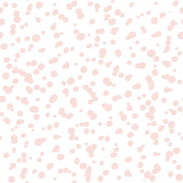 Los puntos rosados sin costura repiten el patrón vectorial. Mínimo dibujado a mano. Círculos . — Archivo Imágenes Vectoriales