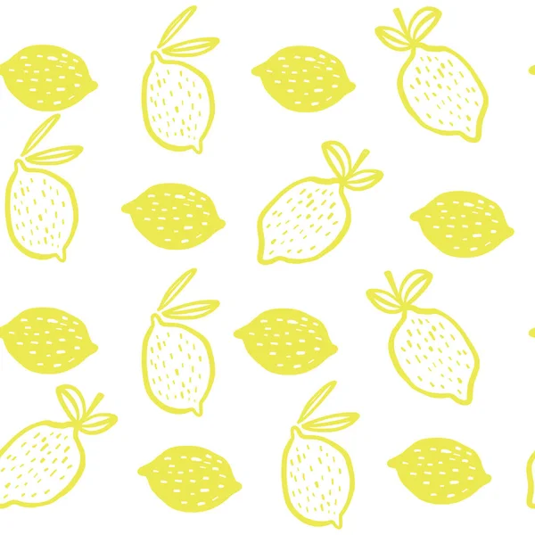 Seamless pattern of yellow lemons . vector illustration. Childish. Scandinavian style. Stylish repeating texture. 