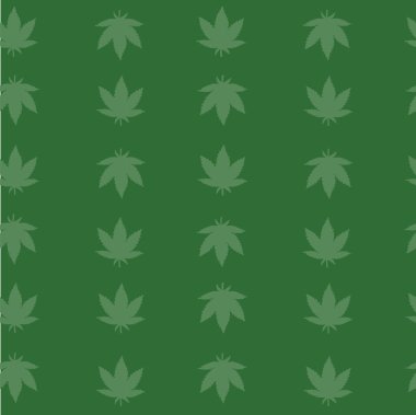 Green Background Marijuana cannabis Plant Seamless Vector Repeat Pattern 