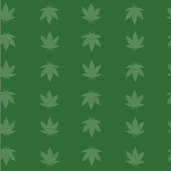 Green Background Marijuana cannabis Plant Seamless Vector Repeat Pattern 