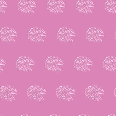 Açık sarı arka planlı Şirin Papatya Yaban Çiçeği deseni. Kusursuz çiçek deseni. Beyaz Daisy. Tekerrür eden bir doku. Doku yineleniyor. 