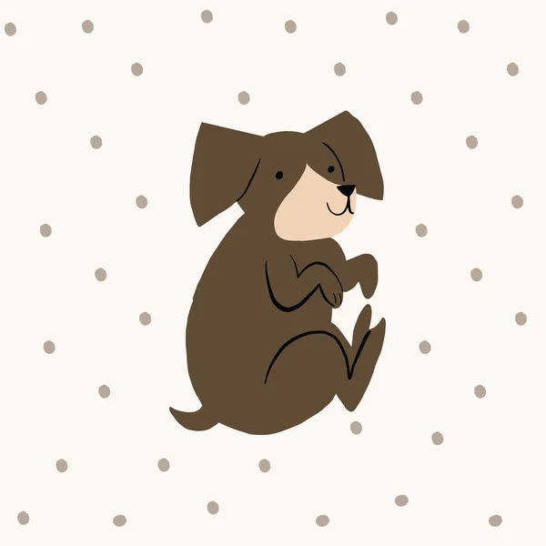 犬のパターンシームレス。白い背景の茶色の犬. — ストックベクタ