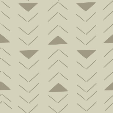 Üçgenleri olan modern stil nötr soyut geometrik arkaplan. Moda. Bronz bej arka planda okların tekrar eden dokusu. Vektörsüz desen.