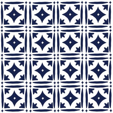 Donanma mavi ve beyaz mozaik mozaik deseni.