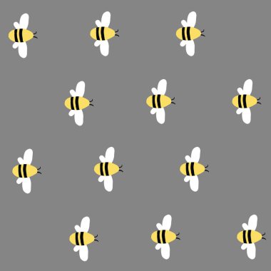 Basit Gri Vektör Yaban arısı desenini tekrarla.