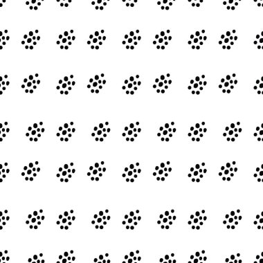 Kusursuz soyut beyaz ve siyah vektör benekli deseni tekrarlıyor.