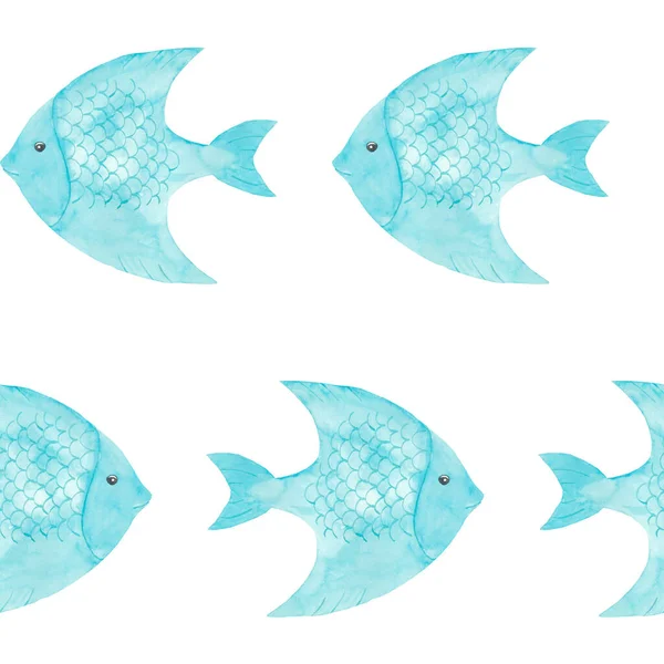 흰 바탕에 분리되어 있는 해양 물고기 의수중 색깔 이 없는 무늬. 손그렸다. 신선 한 해양 유기 삽화. 주방 디자인, 직물, 초대장, 카드, 벽 예술, 포장. — 스톡 사진