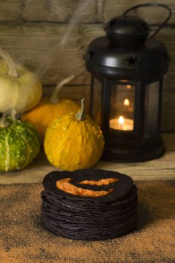 Bir arka planda sahne Cadılar Bayramı Cadılar Bayramı krep