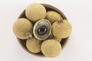 Beyaz zemin üzerine - (egzotik fr izole longan seramik pial içinde