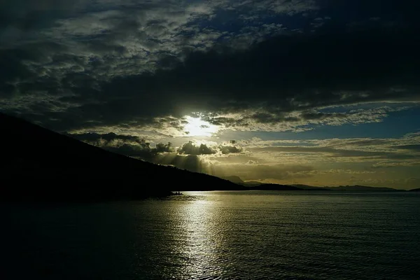 Zachód Słońca Pochmurny Dzień Bodrum Mugla — Zdjęcie stockowe