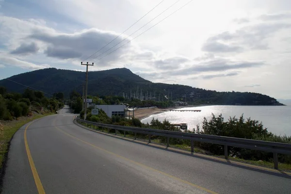 Strade Vuote Intorno Alla Penisola Bodrum Durante Giorni Corona Regione — Foto Stock