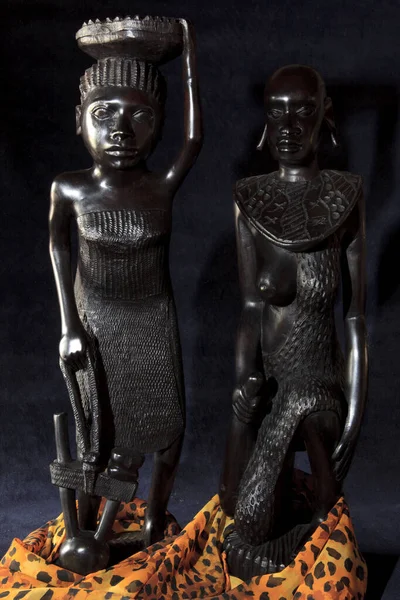 Fagnano Olona Italy June 2017 African Art Sculptures Made Ebony — Stockfoto