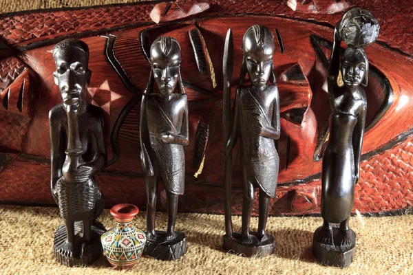 Fagnano Olona Italy June 2017 African Art Sculptures Made Ebony — Stockfoto