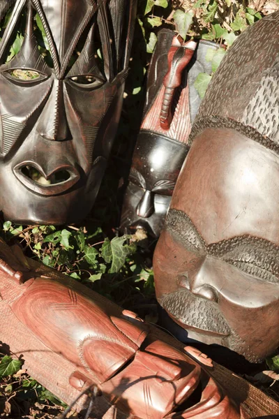 Fagnano Olona Italie Juin 2017 Art Africain Sculptures Bois Ébène — Photo