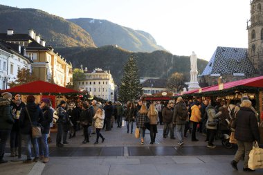 Bolzano (BZ), Italy - December 01, 2019: Christmas market square, Bolzano, Alto Adige, Italy