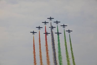 Cameri (NO), Italy - October 04, 2009: Military airbase Cameri, the Italian acrobatic team 
