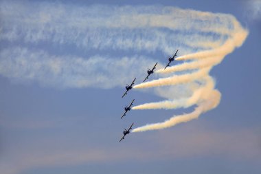 Cameri (NO), Italy - October 04, 2009: Military airbase Cameri, the Italian acrobatic team 