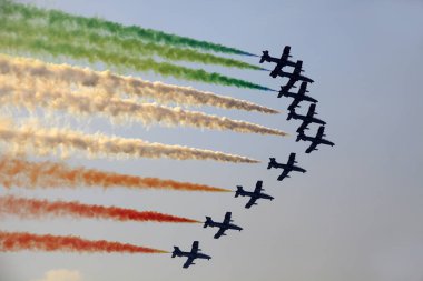 Cameri (NO), Italy - October 04, 2009: Military airbase Cameri, the Italian acrobatic team 