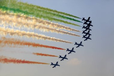 Cameri (NO), Italy - October 04, 2009: Military airbase Cameri, the Italian acrobatic team 