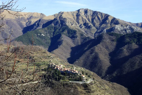 Triora Itália Fevereiro 2017 Vista Aldeia Bruxas Triora Imperia Ligúria — Fotografia de Stock