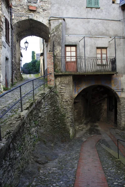 Triora Italy February 2017 Old Houses Details Witches Village Triora — 스톡 사진