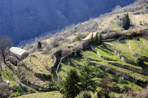 Triora Itália Fevereiro 2017 Vista Aldeia Bruxas Triora Imperia Ligúria — Fotografia de Stock