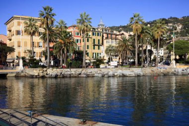 Santa Margherita Ligure (GE), Italy - June 01, 2017: Santa margherita Ligure village view from the harbour, Genova, Liguria, Italy