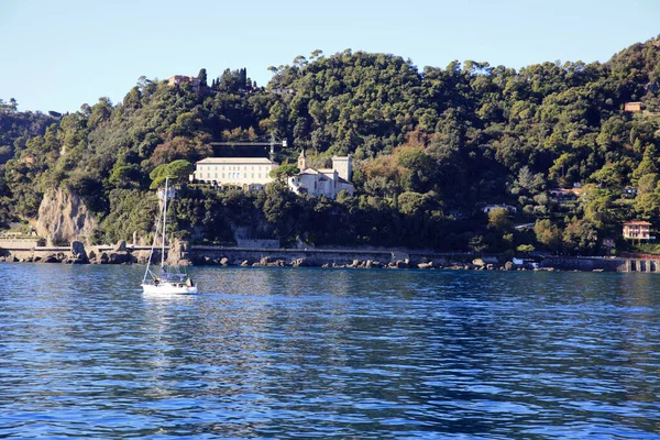 Portofino Italia Giugno 2017 Coastline Vicino Portofino Genova Liguria Italia — Foto Stock