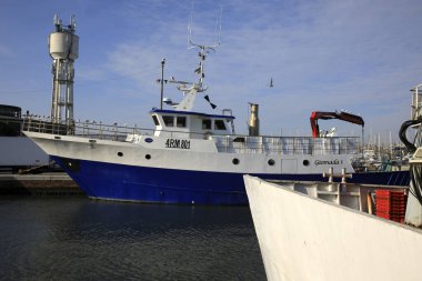 Cesenatico (Fc), İtalya - 1 Ocak 2019: Liman kanalı Leonardesque, Cesenatico, Forli Cesena, Emilia Romagna, İtalya.