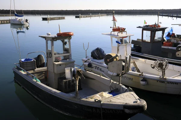 Numana Italien Januari 2019 Fiskebåtar Numanas Hamn Riviera Del Conero — Stockfoto