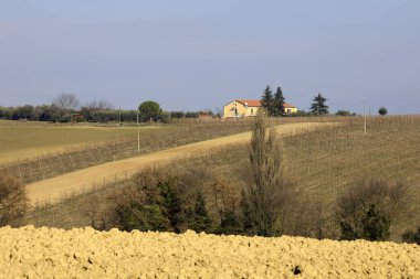 Ancona, İtalya - 1 Ocak 2019: Marche, Ancona, Marche, İtalya 'da tipik bir manzara 