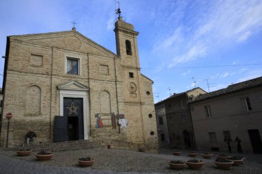 Recanati (MC), Italy - January 1, 2019: Santa Maria di Monte Morello church in Recanati village,  Recanati, Macerata, Marche, Italy 