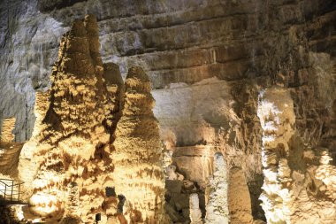 Genga (AN), Italy - January 1, 2019: Frasassi caves inside,  Genga, Ancona, Marche, Italy 