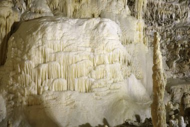 Genga (AN), Italy - January 1, 2019: Frasassi caves inside,  Genga, Ancona, Marche, Italy 