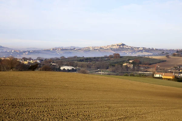 Ancona Włochy Stycznia 2019 Typowy Krajobraz Kraju Marche Ancona Marche — Zdjęcie stockowe