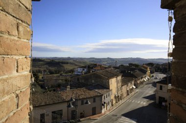 Corinaldo (An), İtalya - 1 Ocak 2019: Corinaldo köyü, Ancona, Marche, İtalya 