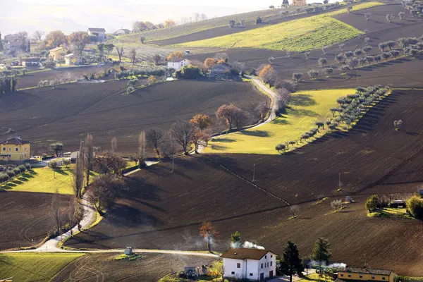 Corinaldo Italië Januari 2019 Uitzicht Vanaf Buitenmuur Corinaldo Dorp Corinaldo — Stockfoto